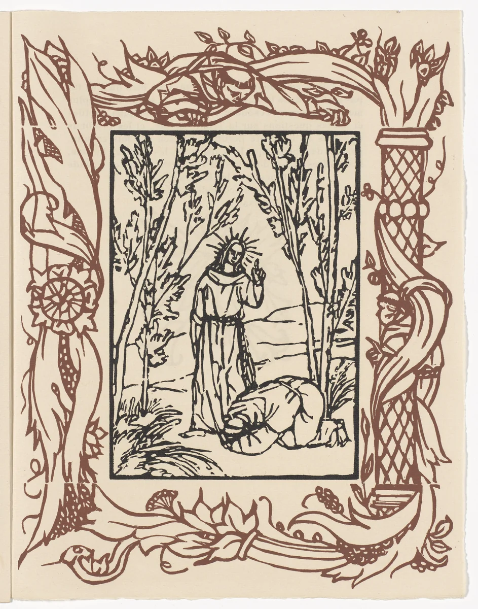 Plate (page 279) from Les Petites Fleurs de St. François (The Little Flowers of St. Francis) by Émile Bernard, illustrated book, 1928