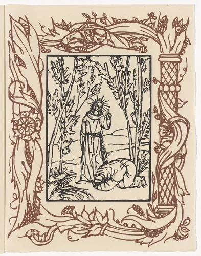 Plate (page 279) from Les Petites Fleurs de St. François (The Little Flowers of St. Francis) by Émile Bernard, illustrated book, 1928