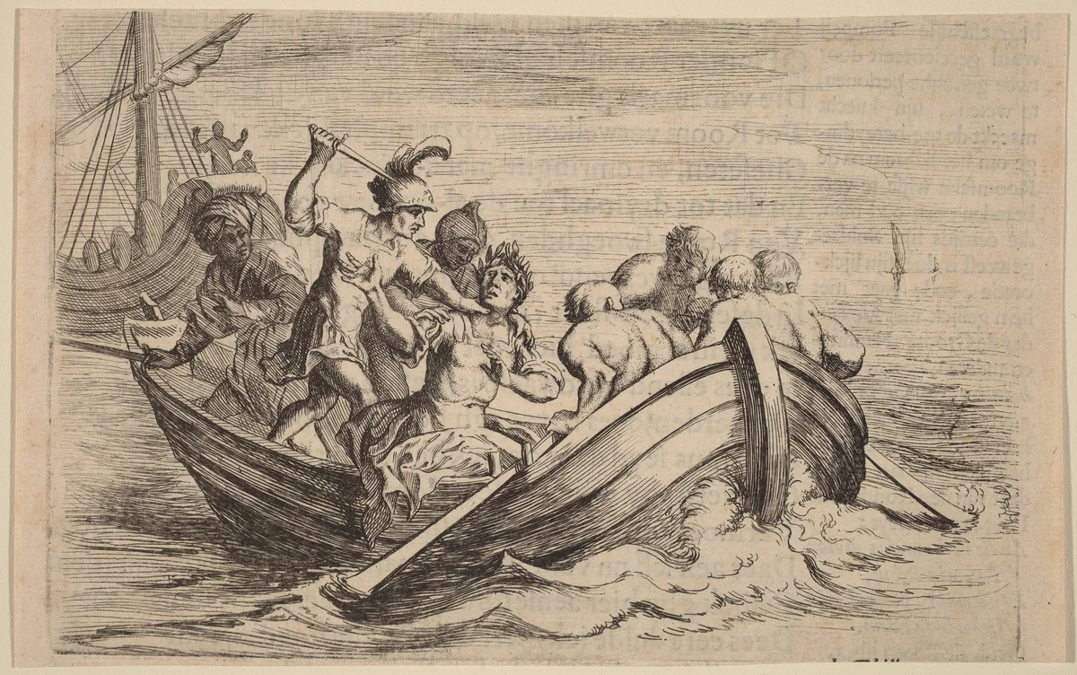 The Stabbing of Pompey by Willem Basse, print, 1634
