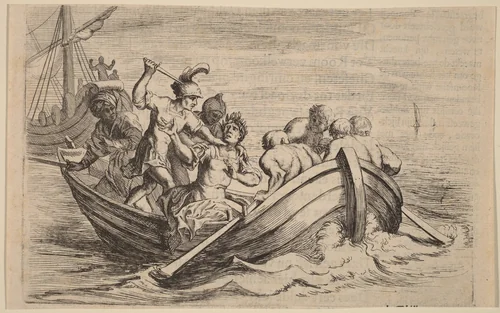 The Stabbing of Pompey by Willem Basse, print, 1634