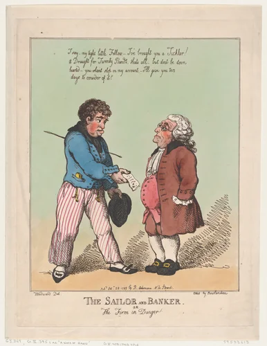 The Sailor and Banker by Thomas Rowlandson, print, 1799