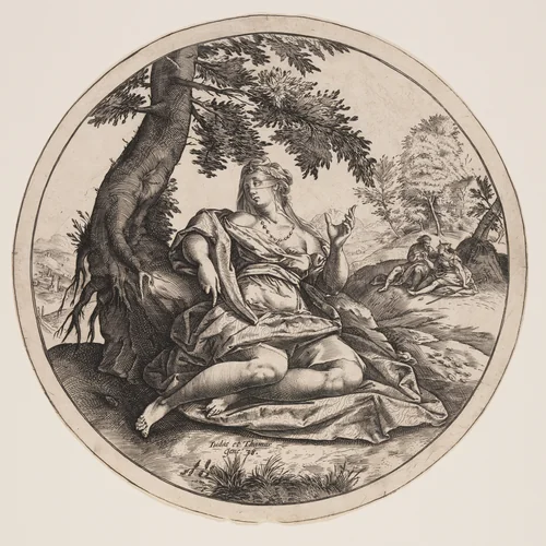 Judah and Thamar by Hendrick Goltzius, print, 1600