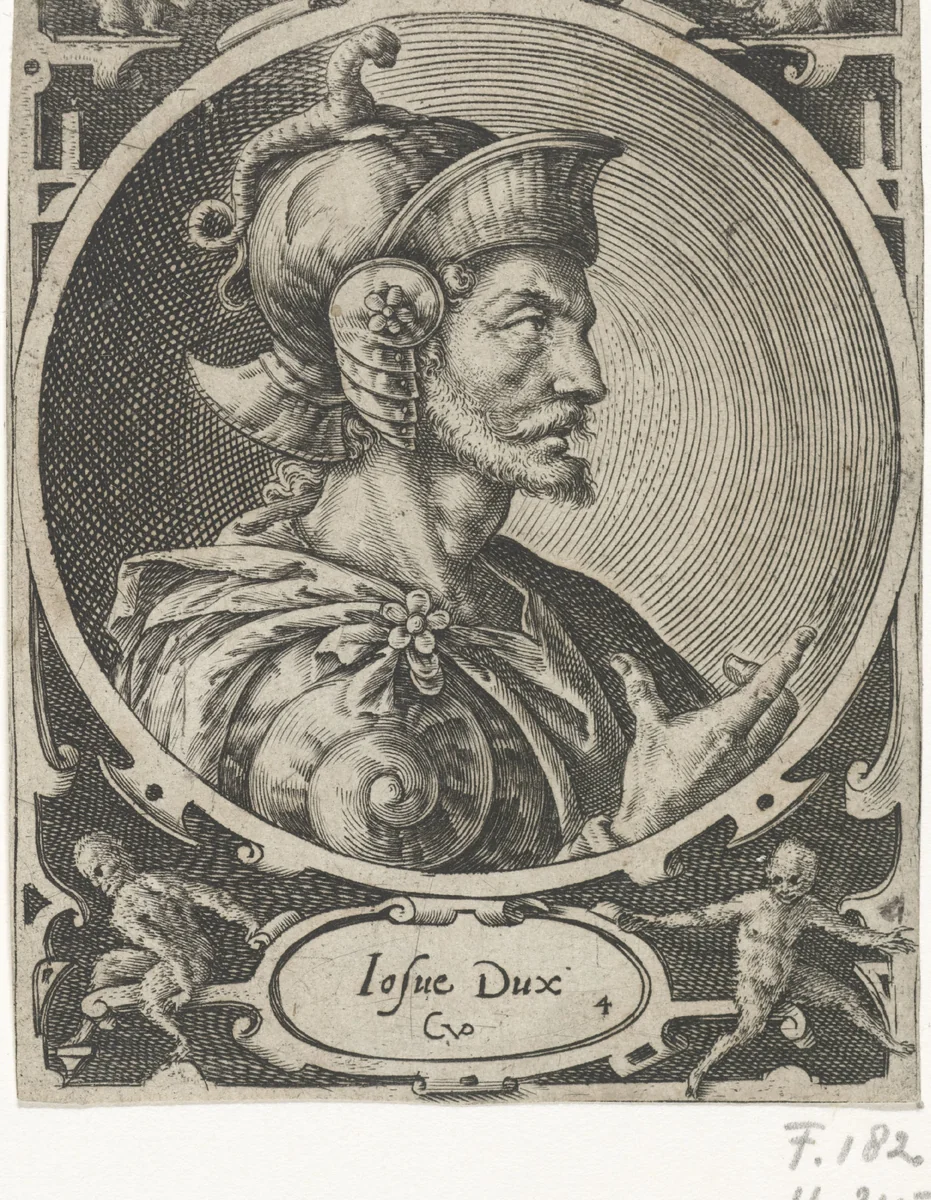 Koning Jozua als een van de negen helden by Unknown, print, 1574-1637