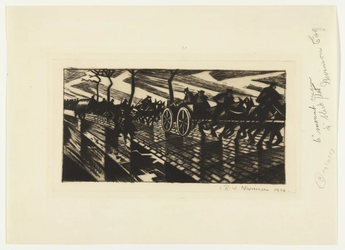 The Road to Ypres by Christopher Richard Wynne Nevinson, print, 1916