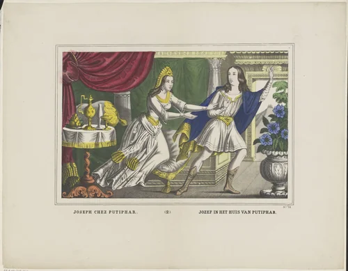 Joseph chez putiphar / Jozef in het huis van Putiphar by Glenisson & Van Genechten, print, 1833-1856