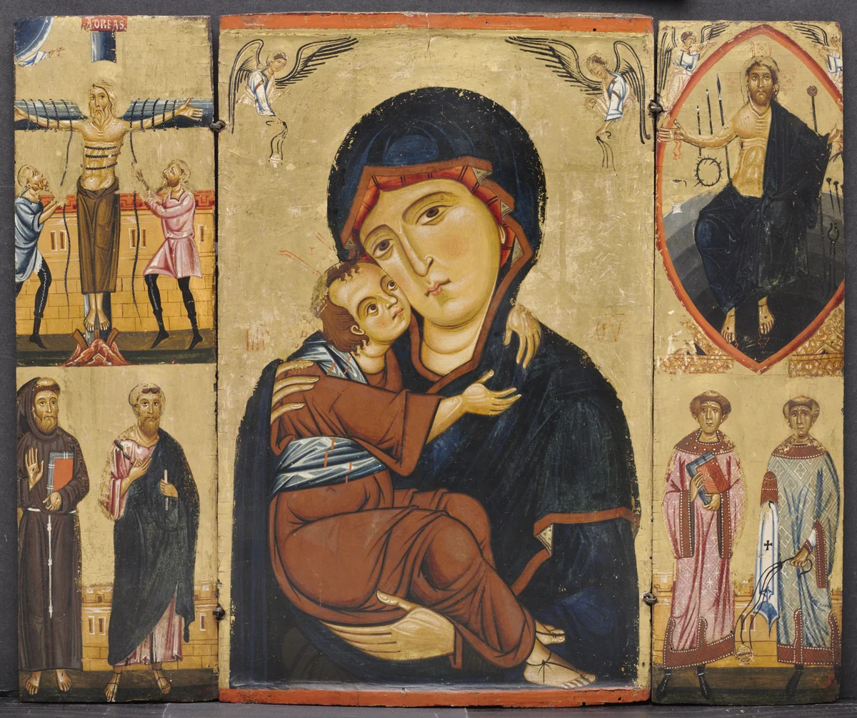 Virgin and Child with Saints by Berlinghiero, painting, 1225-1235