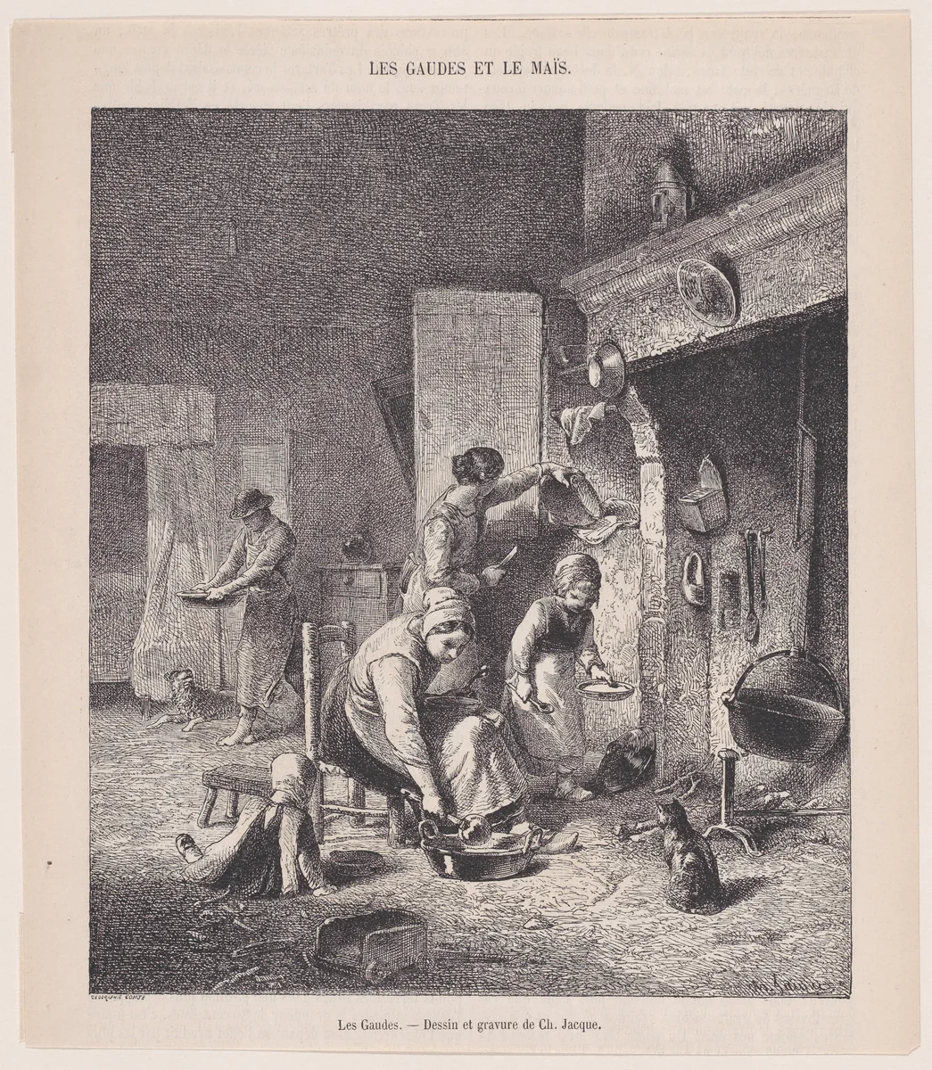 Gruel, from "Le Magasin Pittoresque" by Charles Jacque, print, 1848-1864