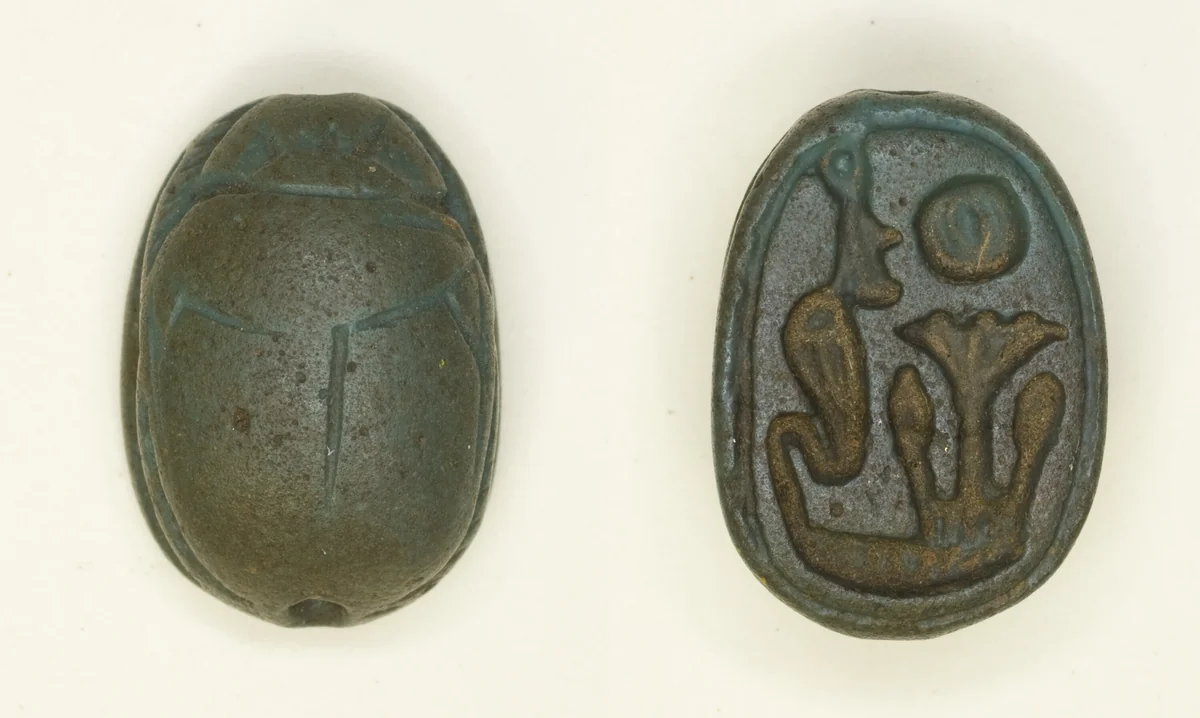 Scarab: Uraeus with Lotus by Egyptian, other, -1550--1068