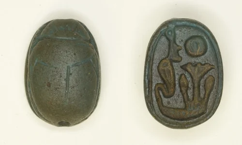 Scarab: Uraeus with Lotus by Egyptian, other, -1550--1068