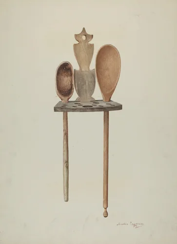 Wooden Spoon Rack by Sarkis Erganian, index of american design, 1941
