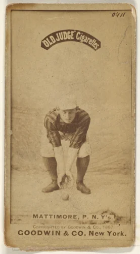 Michael "Mike" Joseph Mattimore, Pitcher, New York, from the Old Judge series (N172) for Old Judge Cigarettes by Goodwin & Company, photograph, 1887