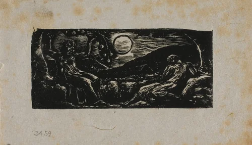 Thenot Under Fruit Tree, from The Pastorals of Virgil by William Blake, print, 1821