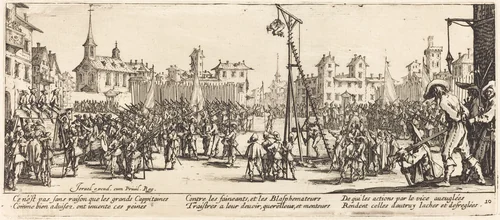 The Strappado by Jacques Callot, print, 1633