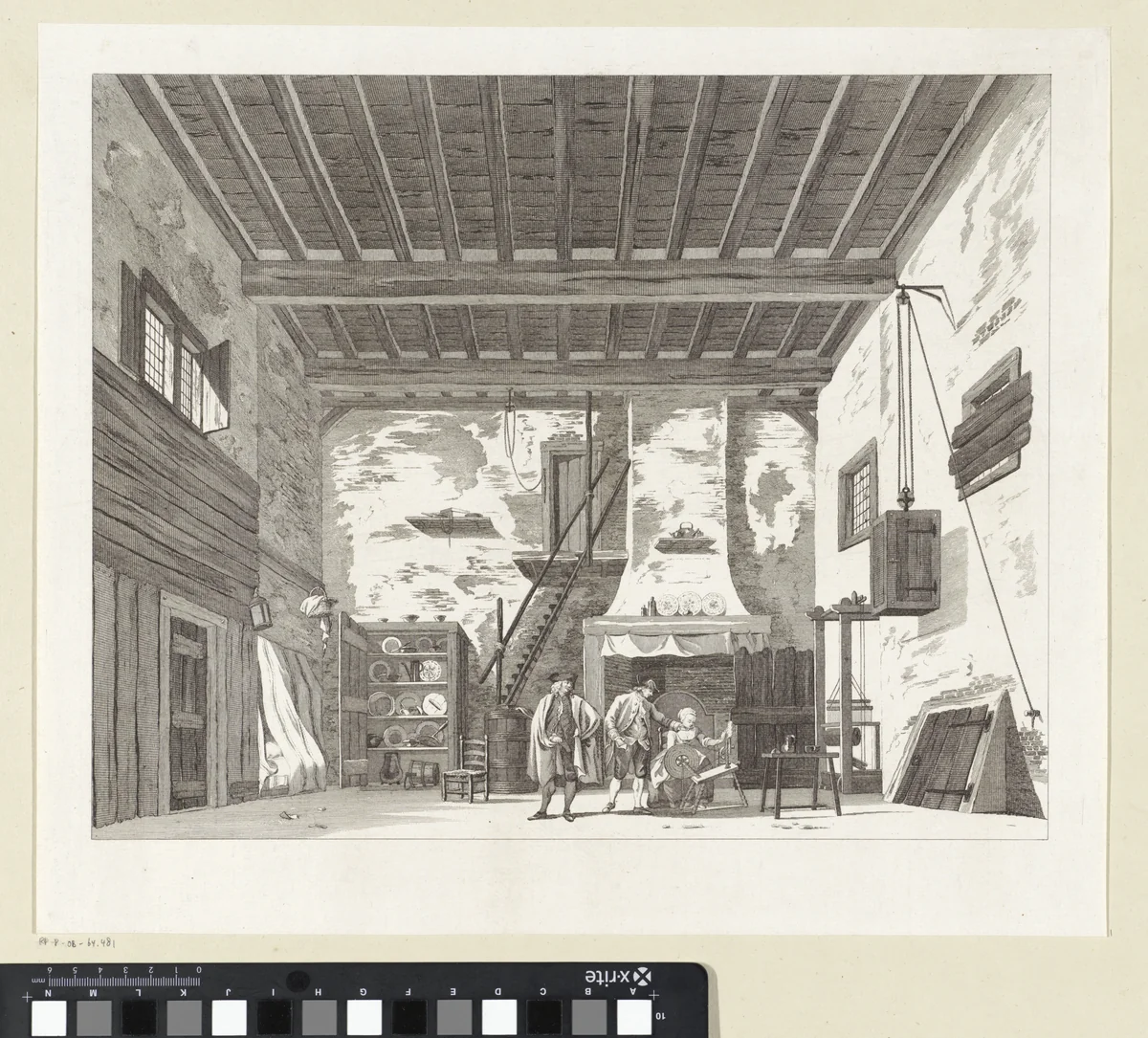 Toneeldecor: Armoedige Wooning by Reinier Vinkeles, print, 1777