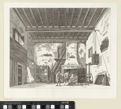 Toneeldecor: Armoedige Wooning by Reinier Vinkeles, print, 1777