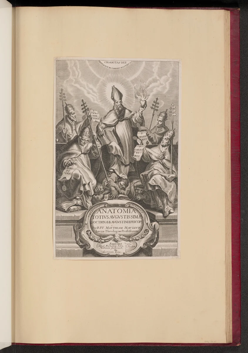 Title Page for Anatomia Totivs Avgvstissimae Doctrinae Avgvstinae by Cornelis Galle
Peter Paul Rubens, print, 1640