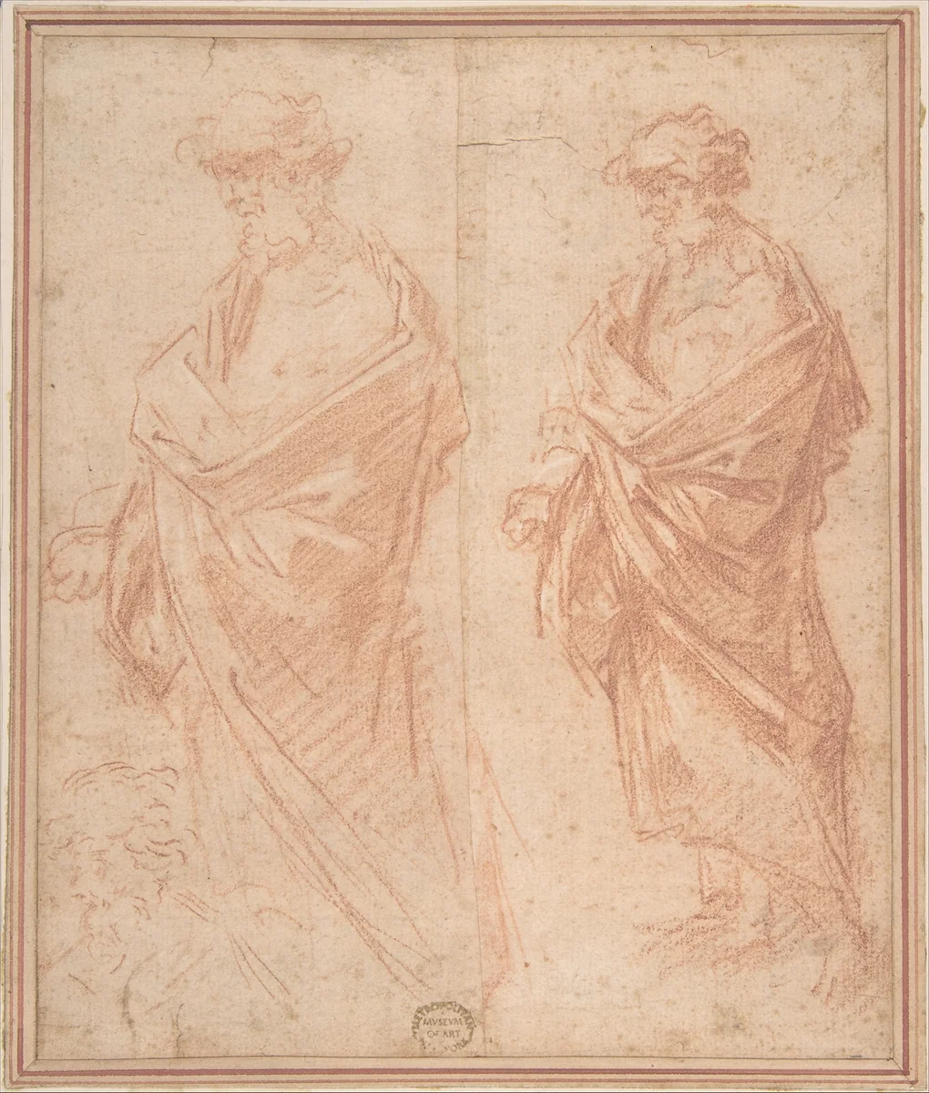 Studies of a Man by anonymous, drawing, 1600-1700