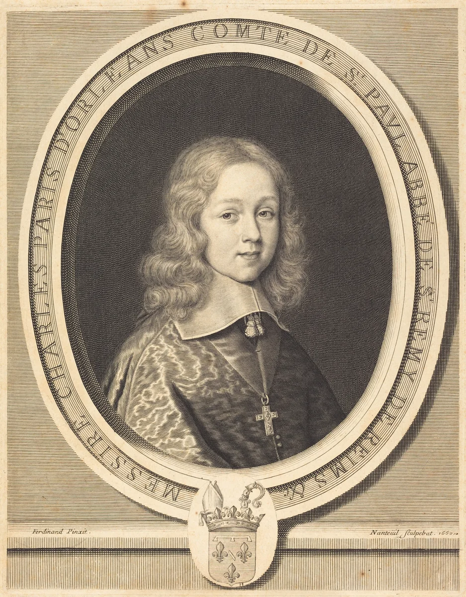 Charles-Paris d'Orléans-Longueville, Comte de Saint-Pol by Robert Nanteuil, print, 1660