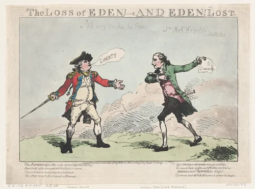 The Loss of Eden - and Eden, Lost. by Thomas Rowlandson, print, 1785