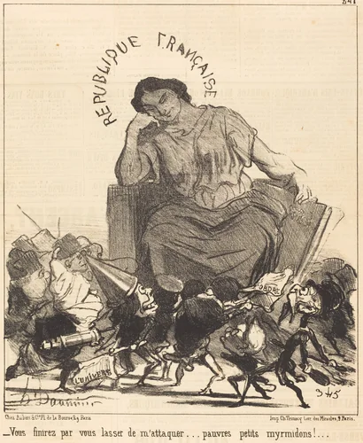 Vous finirez par vous lasser de m'attaquer... by Honoré Daumier, print, 1851