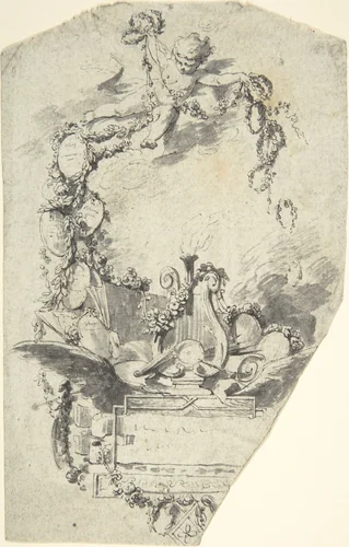 Design for a Title Page by anonymous, drawing, 1780-1800