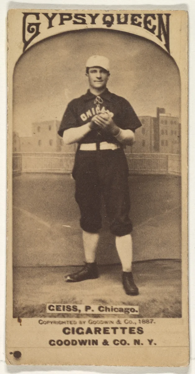 Ceiss, Pitcher, Chicago, from the Old Judge series (N172) for Old Judge and Gypsy Queen Cigarettes by Goodwin & Company, photograph, 1887
