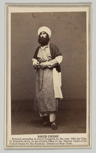 Druz Chief by C.D. Fredricks & Co., photograph, 1862