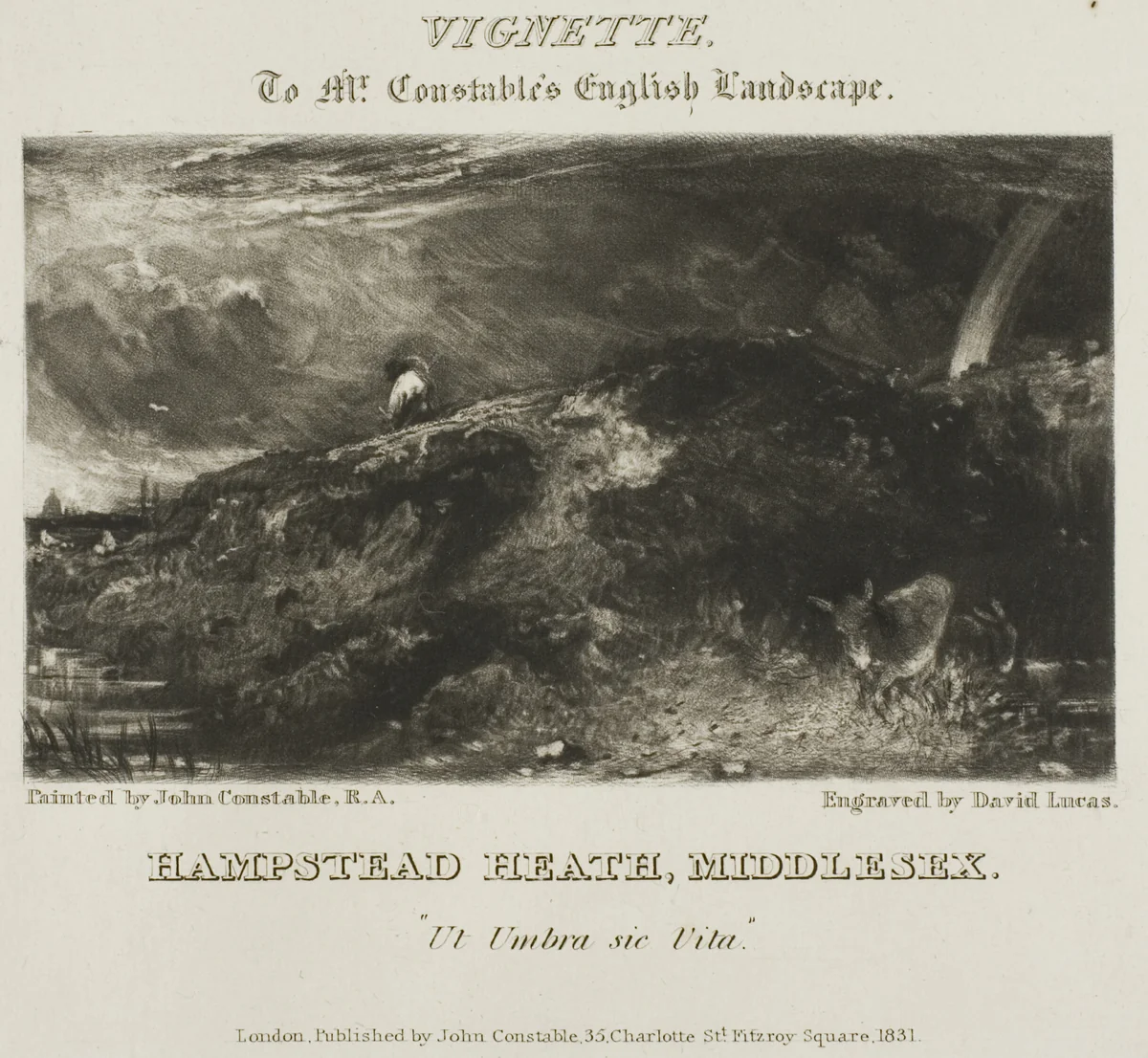 Hampstead Heath, Middlesex by David Lucas, print, 1822-1881