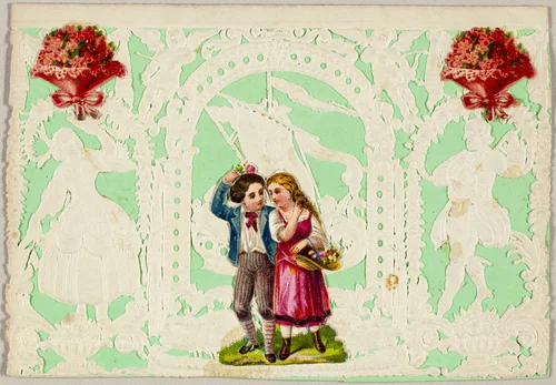 Untitled Valentine (Boy and Girl with Basket) by Thomas Wood, other, 1850-1859