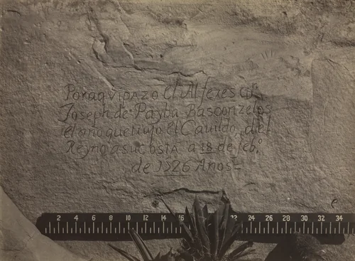 Historic Spanish Record of the Conquest, South Side of Inscription Rock, N.M., No. 3 by Timothy O'Sullivan, photograph, 1873