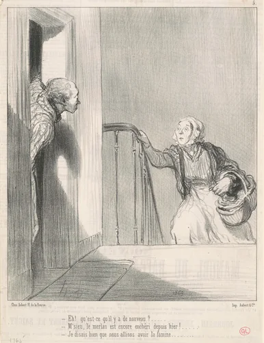 Eh! Qu'est-ce qu'il y a de nouveau? ... by Honoré Daumier, print, 1848
