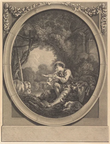 Le Départ du Courrier by Jacques Firmin Beauvarlet, print, 1731-1797