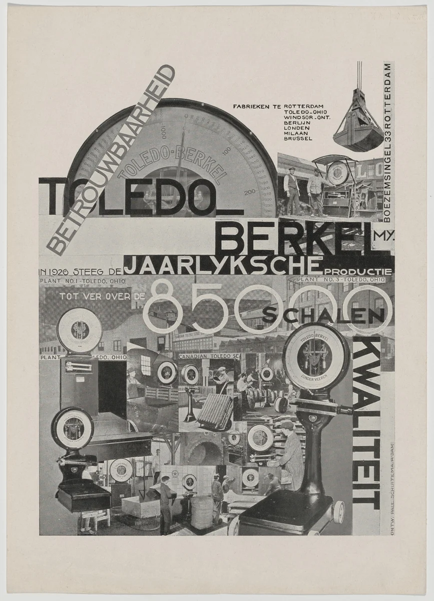Advertisement for Berkel Toledo scales by Paul Schuitema, design, 1926