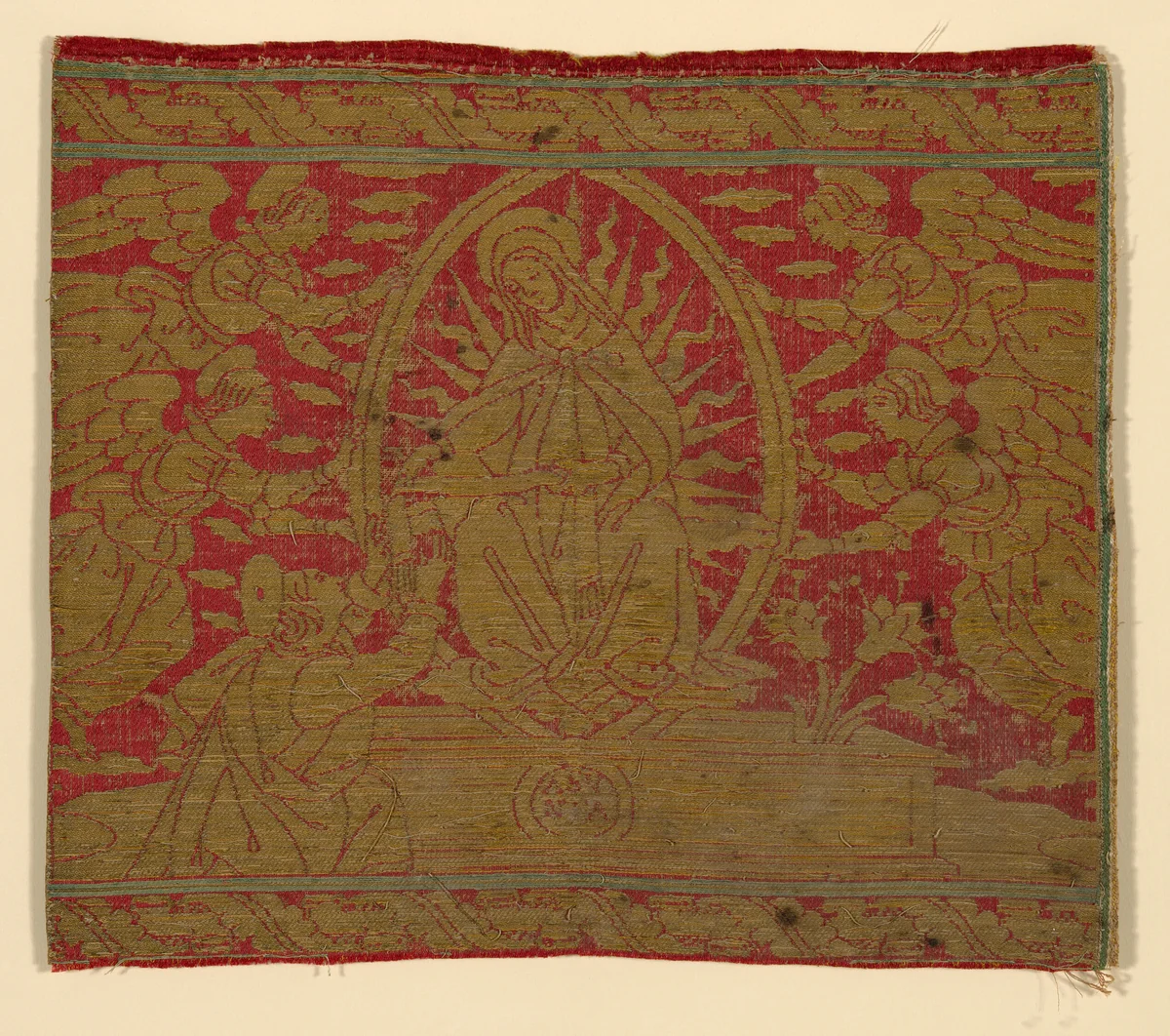Fragment (From an Orphrey Band) by Italy, textile, 1401-1500