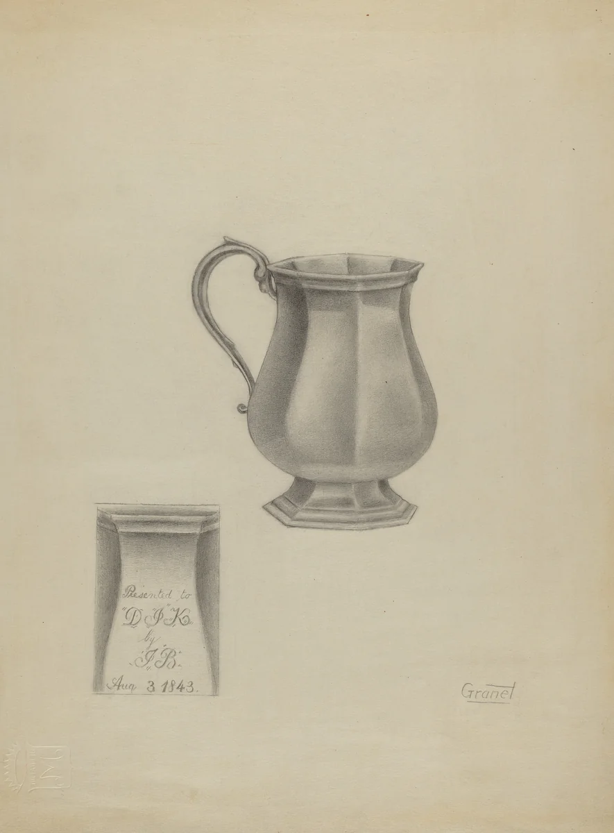 Silver Mug by Henry Granet, index of american design, 1936