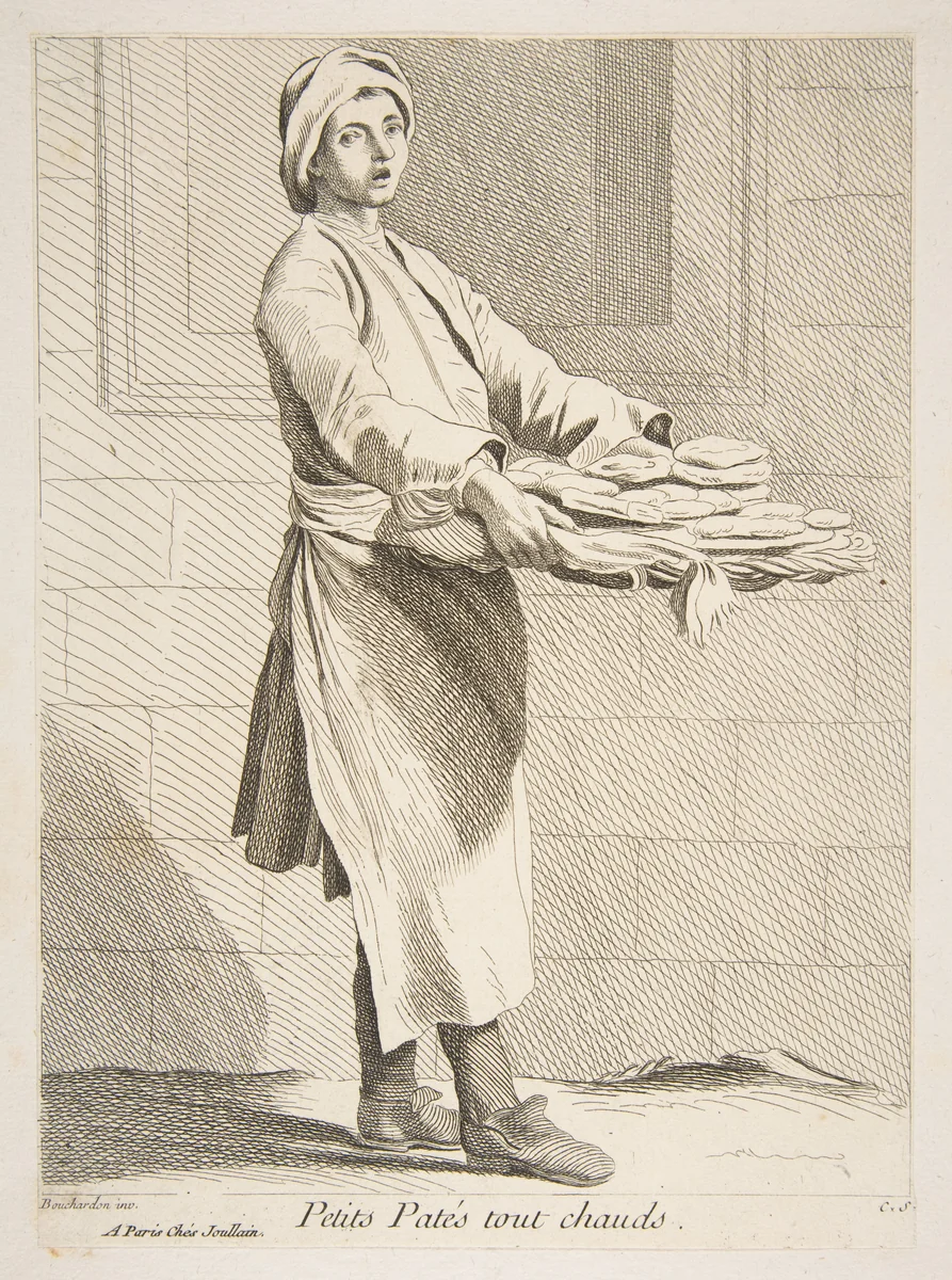 Pastry Seller by Anne Claude Philippe de Tubières, print, 1738