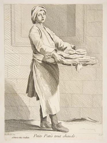 Pastry Seller by Anne Claude Philippe de Tubières, print, 1738