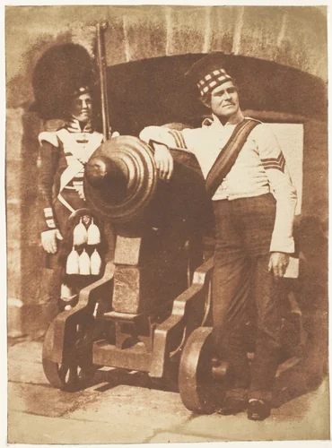 The Porthole / Sergeant and Private of the 42nd Gordon Highlanders, Edinburgh Castle by Hill and Adamson, photograph, 1843-1847