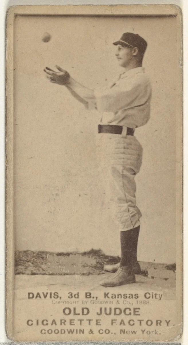 James J. "Jumbo" Davis, 3rd Base, Kansas City Cowboys, from the Old Judge series (N172) for Old Judge Cigarettes by Goodwin & Company, photograph, 1888