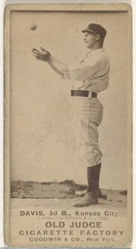 James J. "Jumbo" Davis, 3rd Base, Kansas City Cowboys, from the Old Judge series (N172) for Old Judge Cigarettes by Goodwin & Company, photograph, 1888