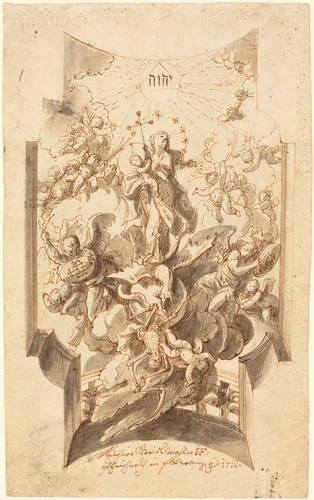 The Immaculate Conception by Melchior Steidl, drawing, 1711