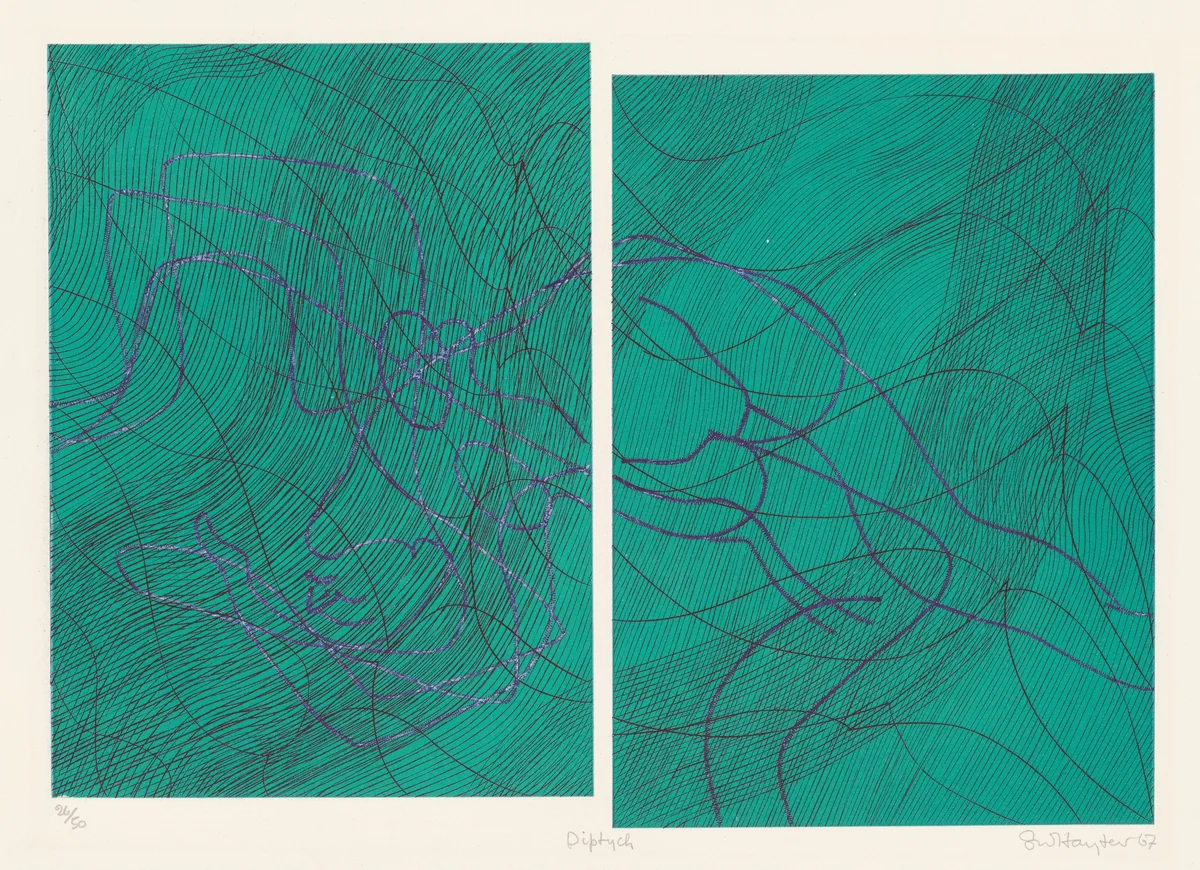 Diptych by Stanley William Hayter, print, 1967