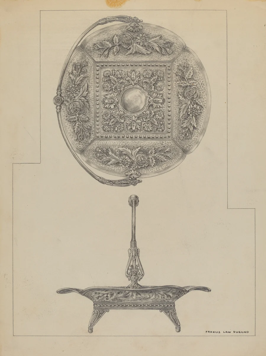 Silver Cake Dish by Francis Law Durand, index of american design, 1936