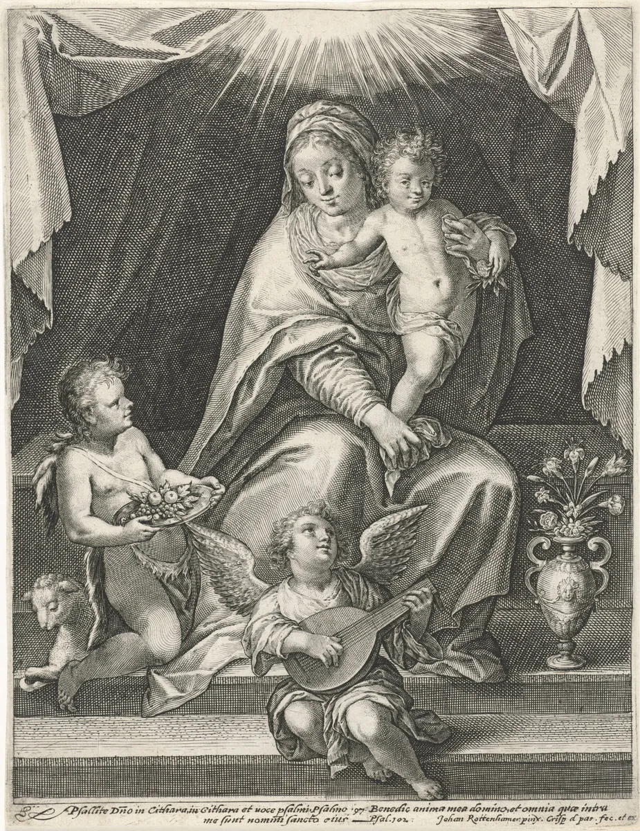 Maria met het Christuskind by Unknown, print, 1574-1637