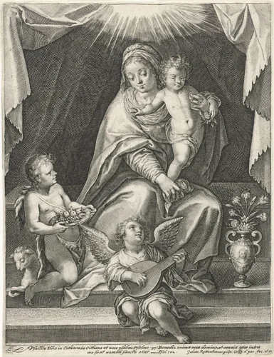 Maria met het Christuskind by Unknown, print, 1574-1637