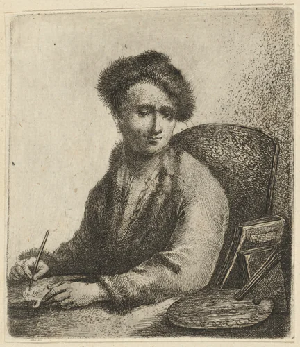Self-Portrait by Johann Andreas Benjamin Nothnagel, print, 1765-1775
