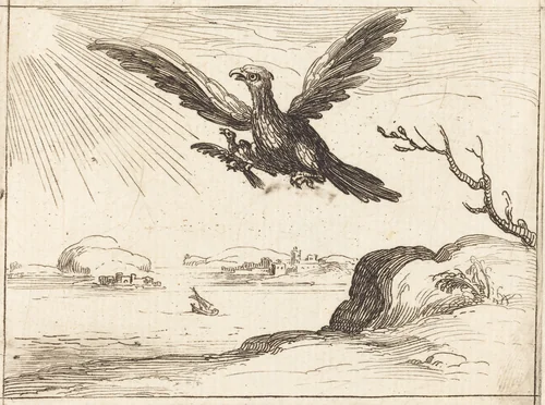 Eagle and Young by Jacques Callot, print, 1628