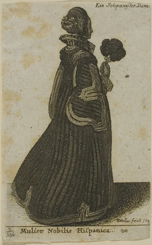 Spanish Noblewoman by Wenceslaus Hollar, print, 1649