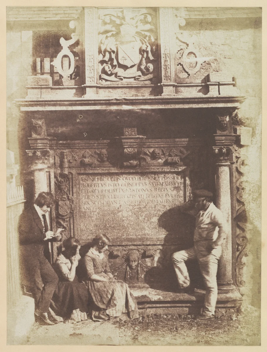 The Artist and the Grave Digger by Hill and Adamson, photograph, 1843-1844