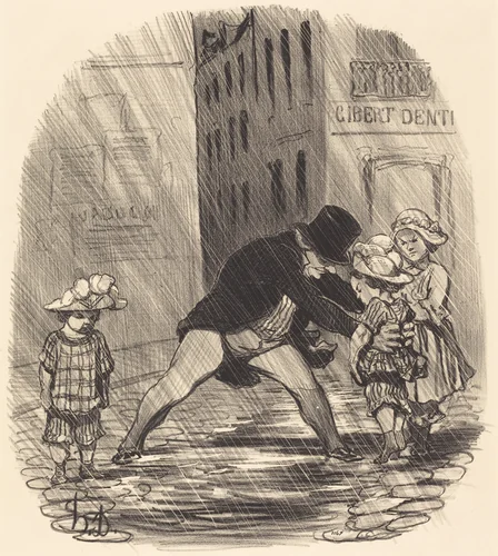 C'est bête d'avoir en hiver, des... by Honoré Daumier, print, 1851-1852